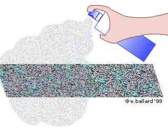 illustration of spraying a flat surface